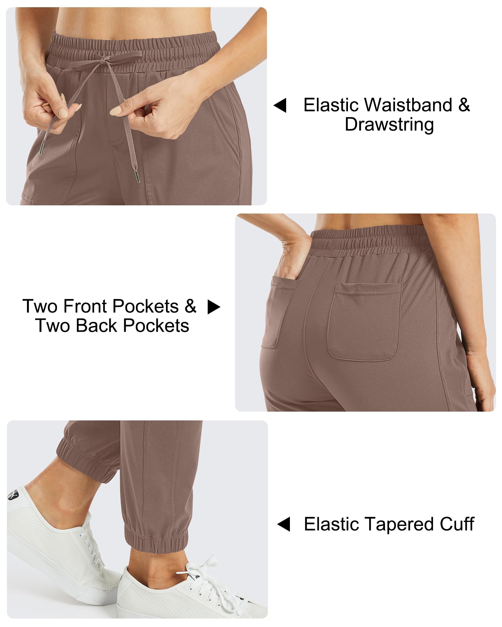G4Free Damen Jogginghose Hohe Taille Sporthose Kordelzug Laufhose mit Taschen Elastische Weiche Slim Fit Trainingshose für Fitness Yoga Freizeit Golf Freizeithose