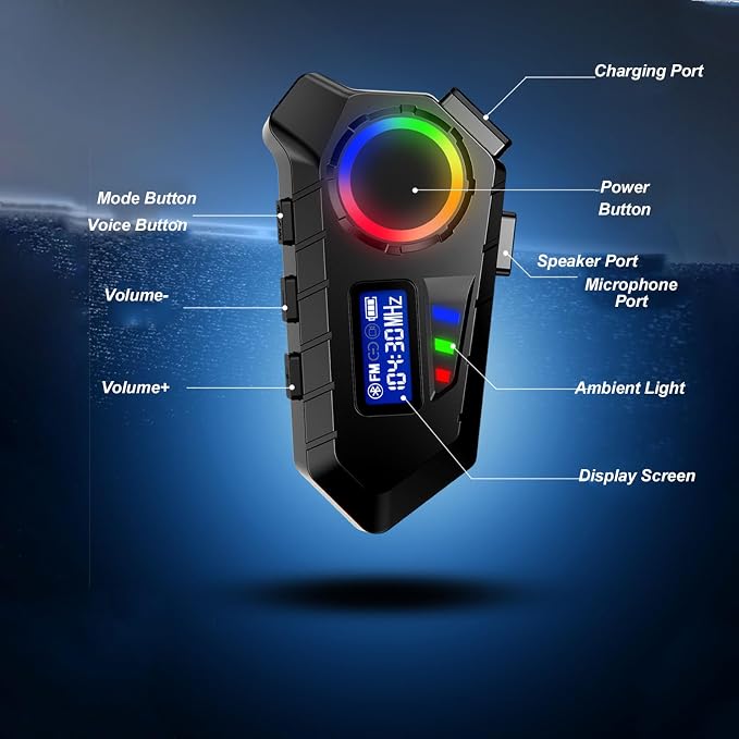 Intercomunicador para casco de moto Ymiko con Bluetooth 5.4 miniatura 6