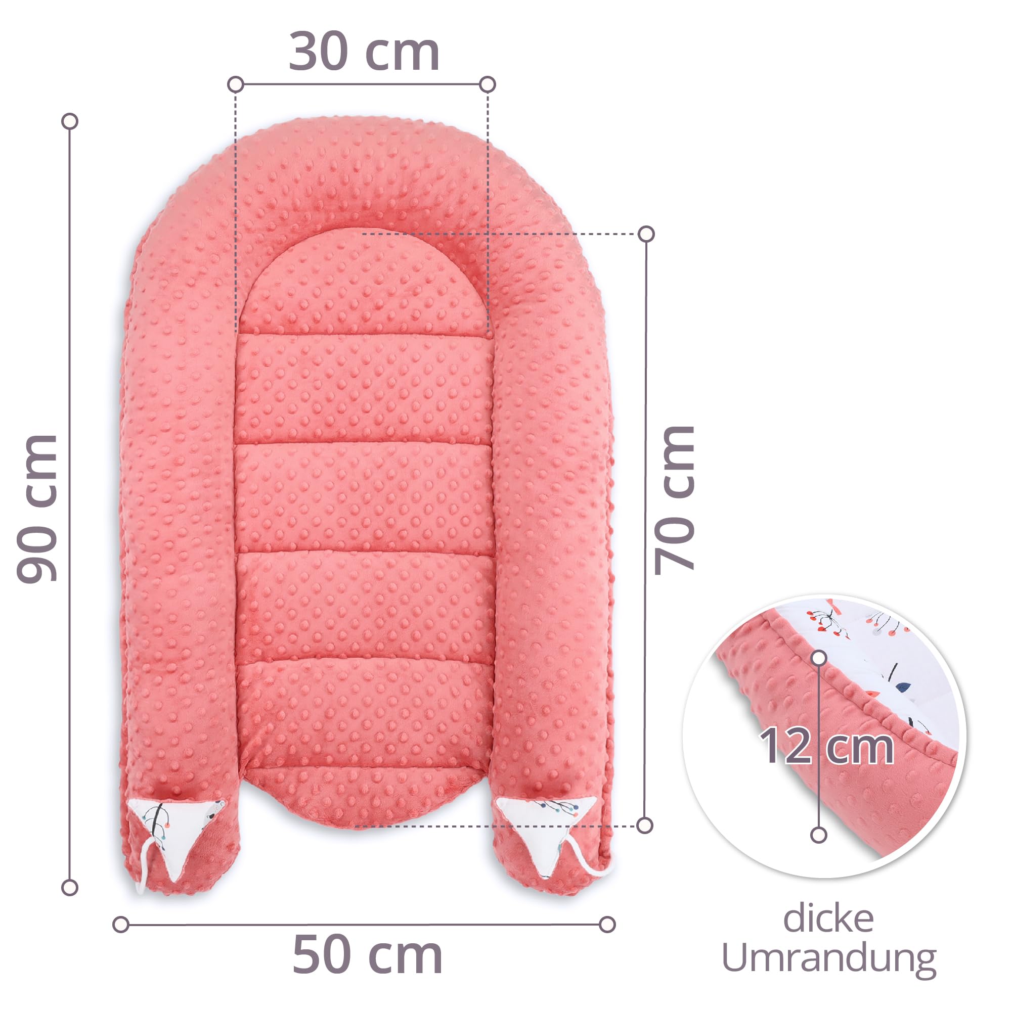 Riduttore lettino 90x50 cm - Nido Neonato Riduttore Culla Cotone Volpe volpe rossa