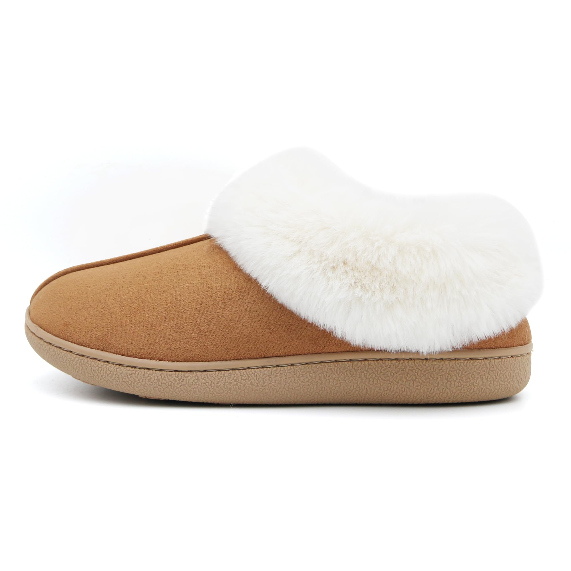 Jerzmy House Slippers for Women Memory Foam Fuzzy Woman Slippers Suede Faux Fur with Arch Support Plush Lining