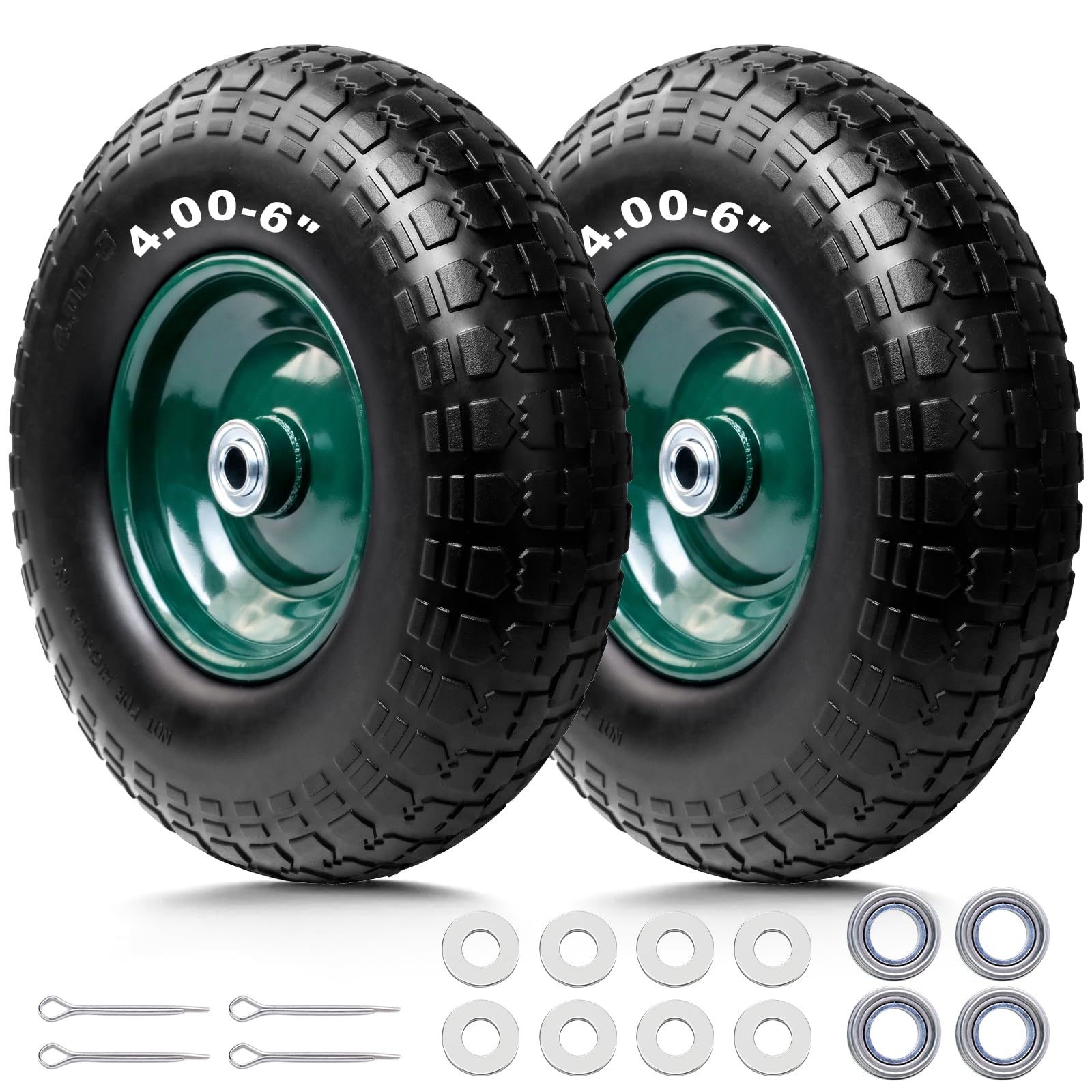 Photo 1 of Storystore 2-Pack Flat Free Tire and Wheel - 4.00-6