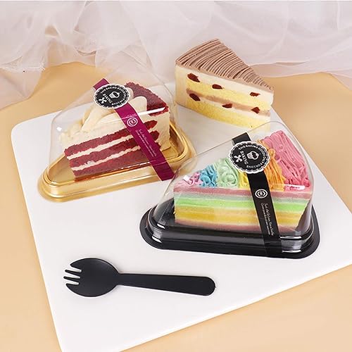 Miniatura 6 de 100 cajas de plástico para tartas con base negra para llevar, tarta de queso, postre, recipientes para Navidad, panadería, cumpleaños, boda, fiesta,