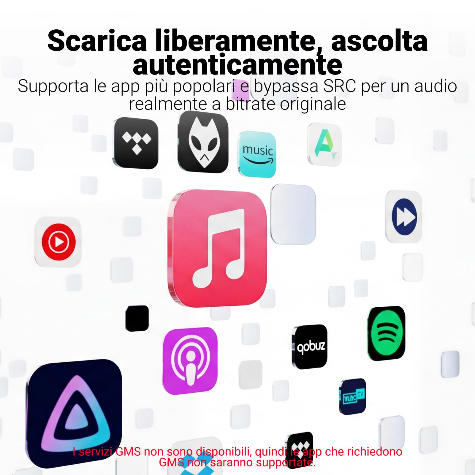 AIYIMA DM100 Streamer Musicale HiFi Player Audio Digitale Touchscreen 5,5" | WiFi 6, 8+64GB, EQ 31 bande e correzione ambiente, DLNA, AirPlay, NAS, Bluetooth 5.4 compatibile iOS, Android e Windows.