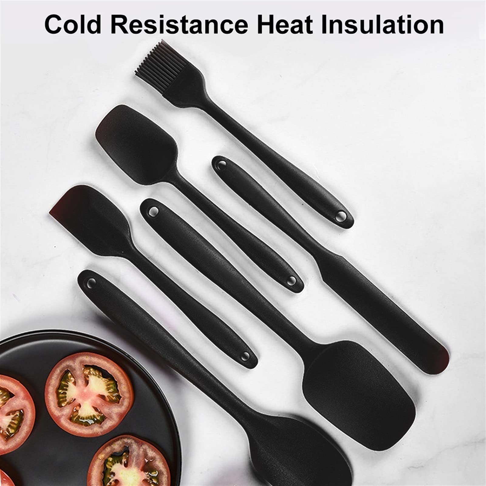 Spatule Patisserie 6pcs Silicone Spatules Crème Crème Crème Crème à huile Résistant à la chaleur Brosse à huile antiadhésive ustensile de cuisine à pâtisserie Spatule de Cuisine ( Color : Black )