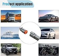 Vista 5 de Conector eléctrico impermeable de 2 pines Deutsch para automóvil con cable de 17 AWG, arnés de cableado de enchufe macho y hembra automotriz de 2