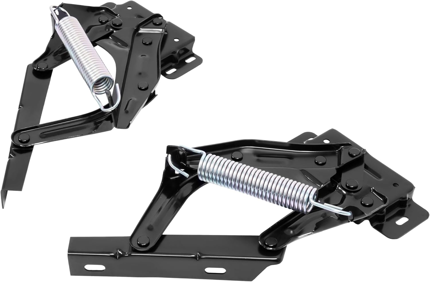 ALMULOO Hood Hinge Kit w/Springs Brackets Compatible with 1967-1972 Ford F100 F250 F350 Pair Driver & Passenger Side Steel Primed Black