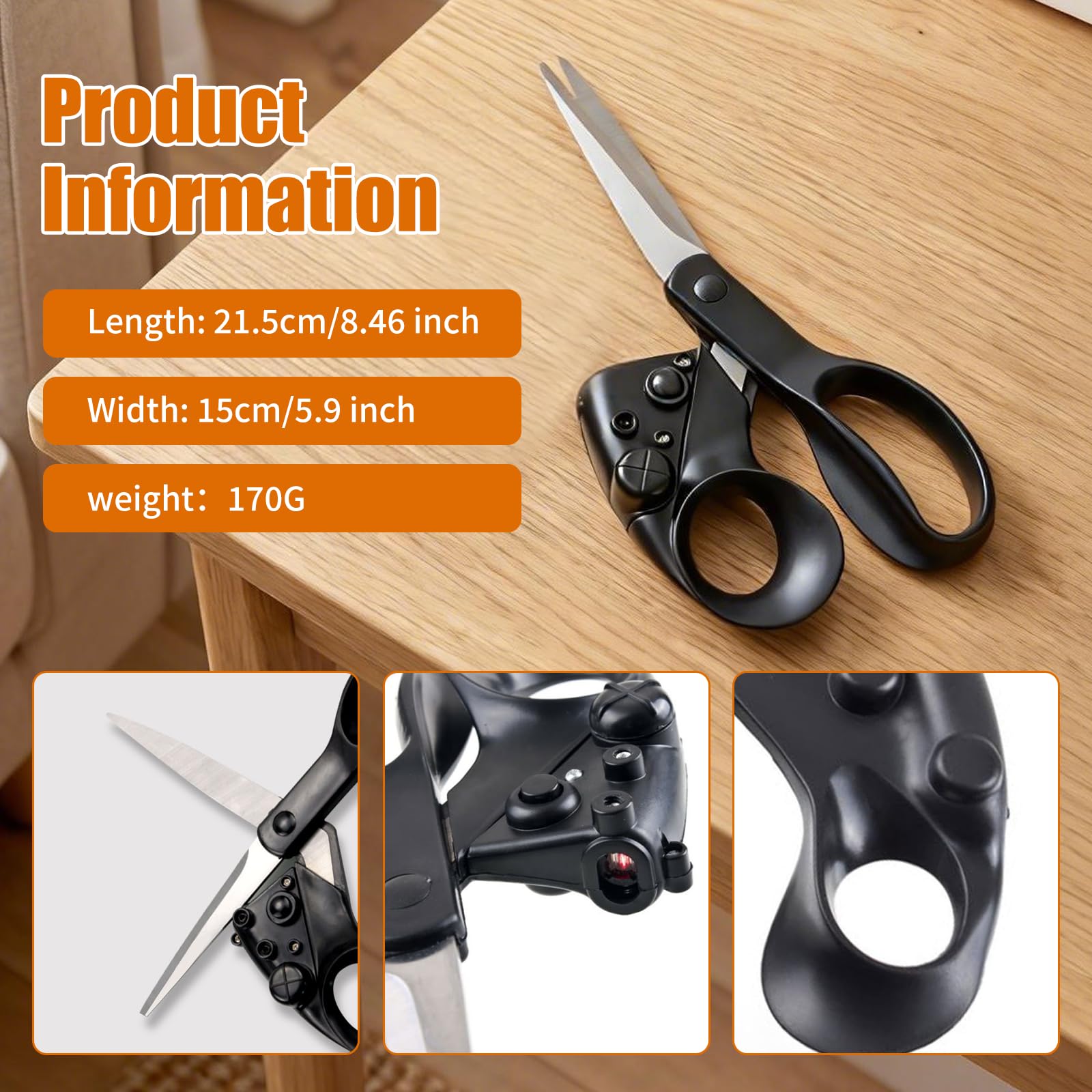 Forbici professionali guidate al laser per il taglio del tessuto, taglio dritto veloce con guida laser di precisione, forbici da cucire per trapuntare, artigianato, regalo con impugnatura ergonomica
