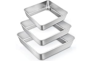 TeamFar Square Cake Pans for Baking