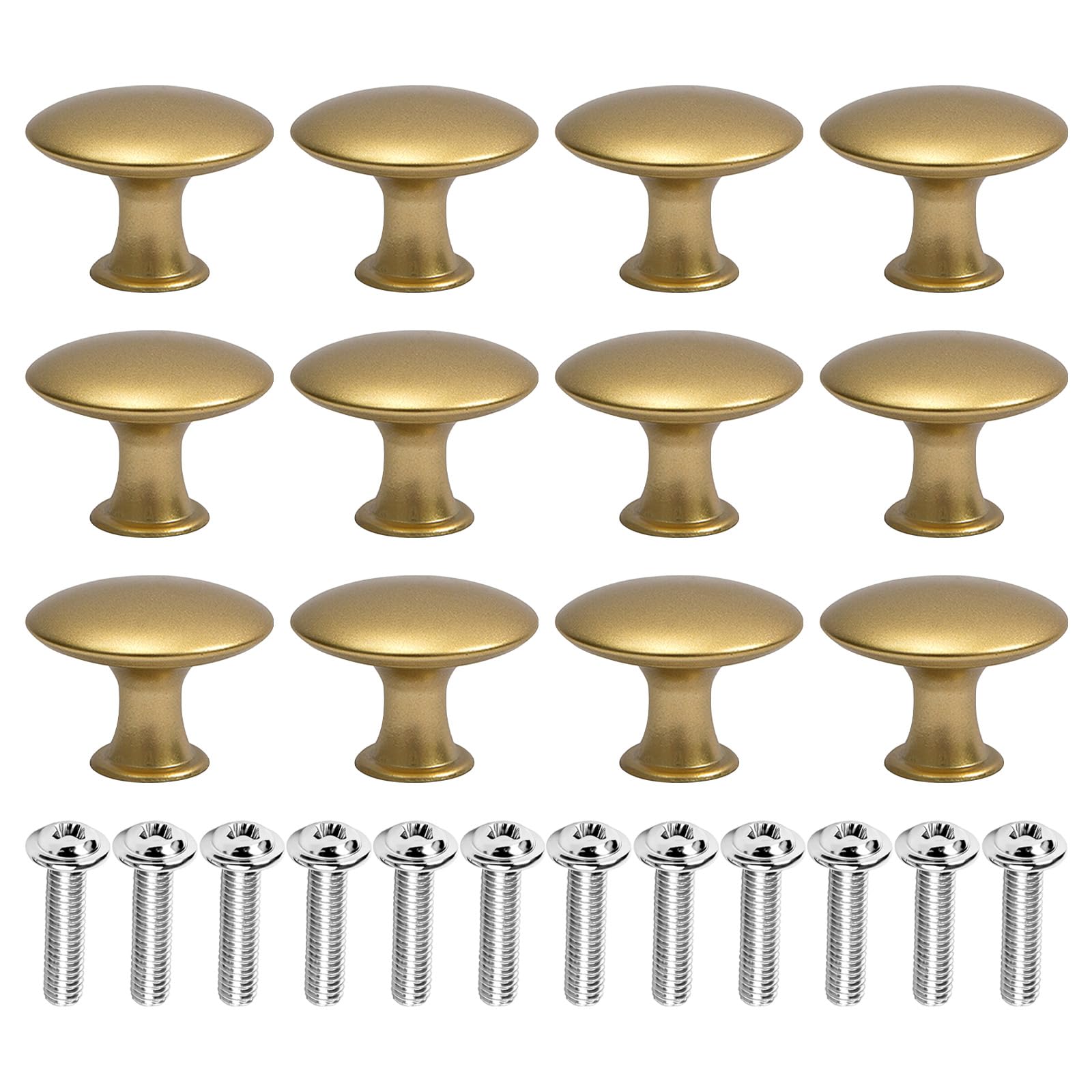 Duzapku Gold 12 Pcs Vintage Cabinet Handles, Drawer Knobs, Antique Brass Door Knobs With Matching Screws For Drawer Cupboard Wardrobe Cabinet