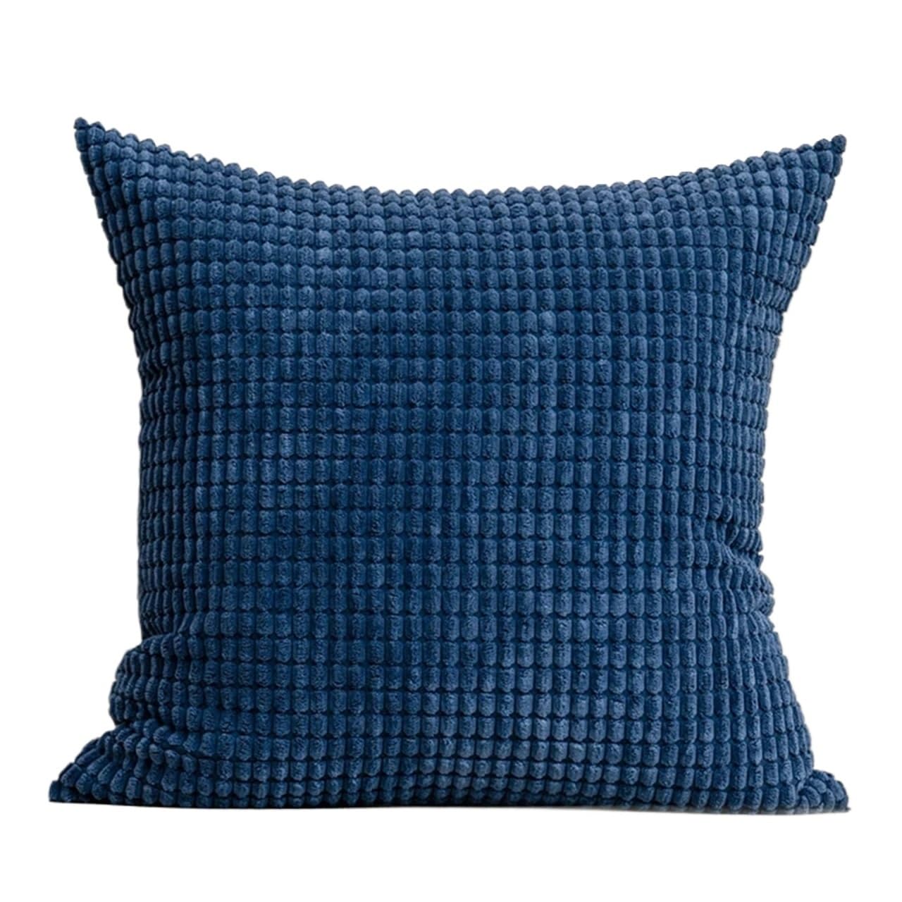 BFLCWSTD Cushion Covers Soft Corduroy Corn Kernel Cushion Cover Solid Color Pillow Suitable For Bedroom Sofa Chair Car Home Decoration(Blue,600mm*600mm)