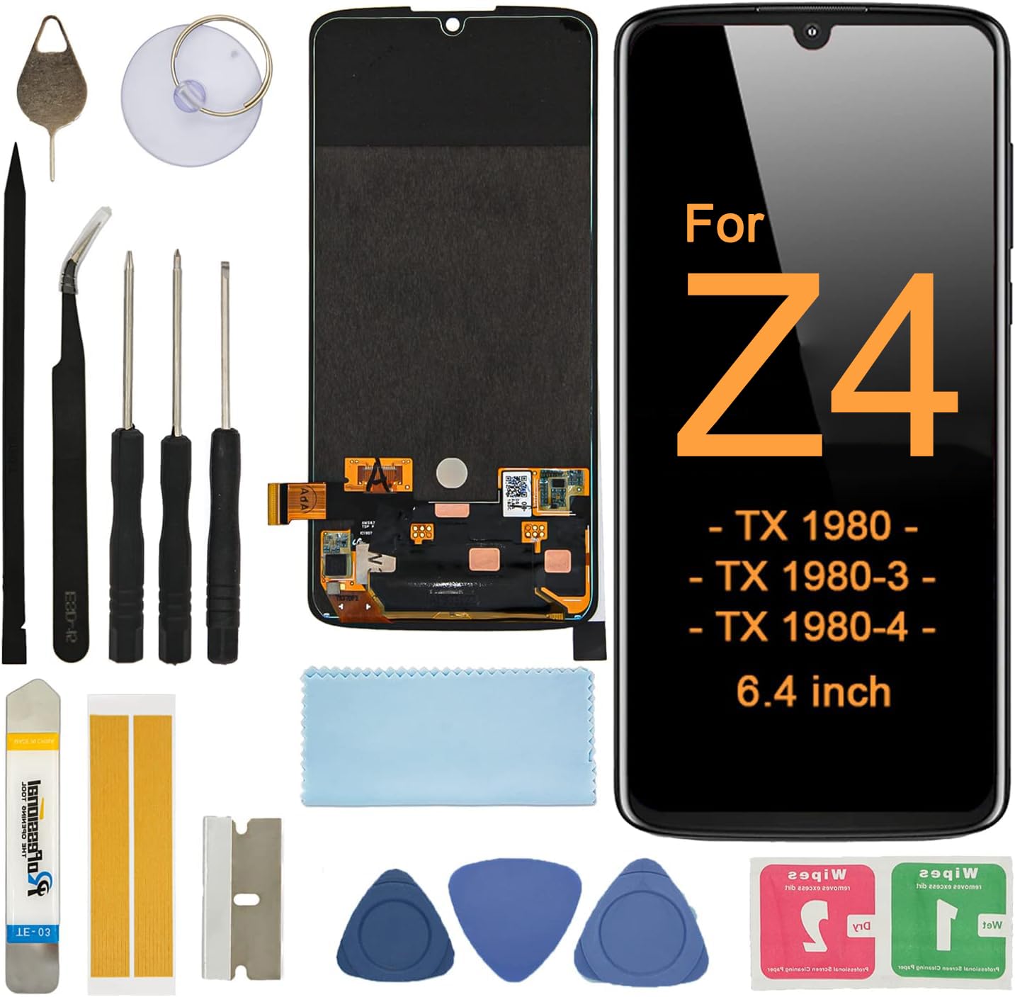 Amazon.com: LCD Screen Replacement for Motorola Z4 6.4'' XT1980