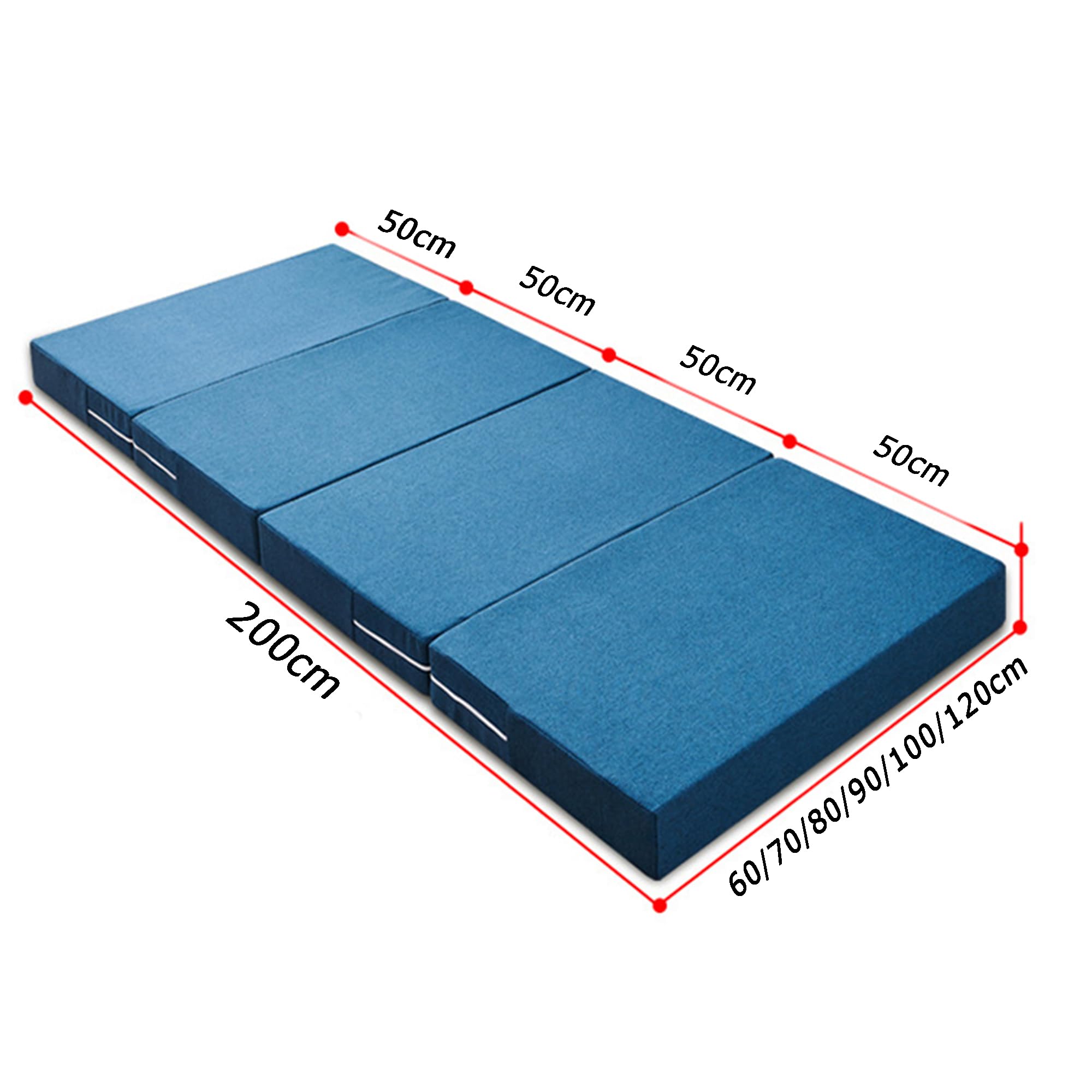 Colchón plegable para cama de invitados, sofá cama con funda extraíble para camping, dormitorio, caravanas, colchón de suelo, colchón de viaje, alivio de presión, cama en una caja