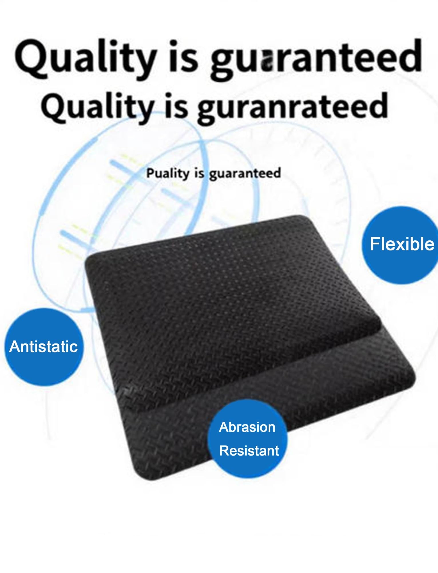 Alfombrilla ergonómica antifatiga para Estar de pie, Alfombrilla antifatiga para Taller, Almohadilla conductora ESD, Negra - 50 x 130 cm,Black-50X130CM