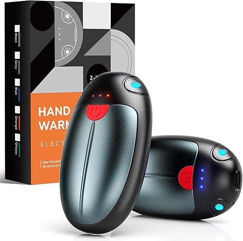 Hand Warmers Rechargeable, 2 Pack Portable Pocket Hand Warmers, 20Hrs Long Heating Double Warm Electric Handwarmers, Reusable Heater for Outdoors,