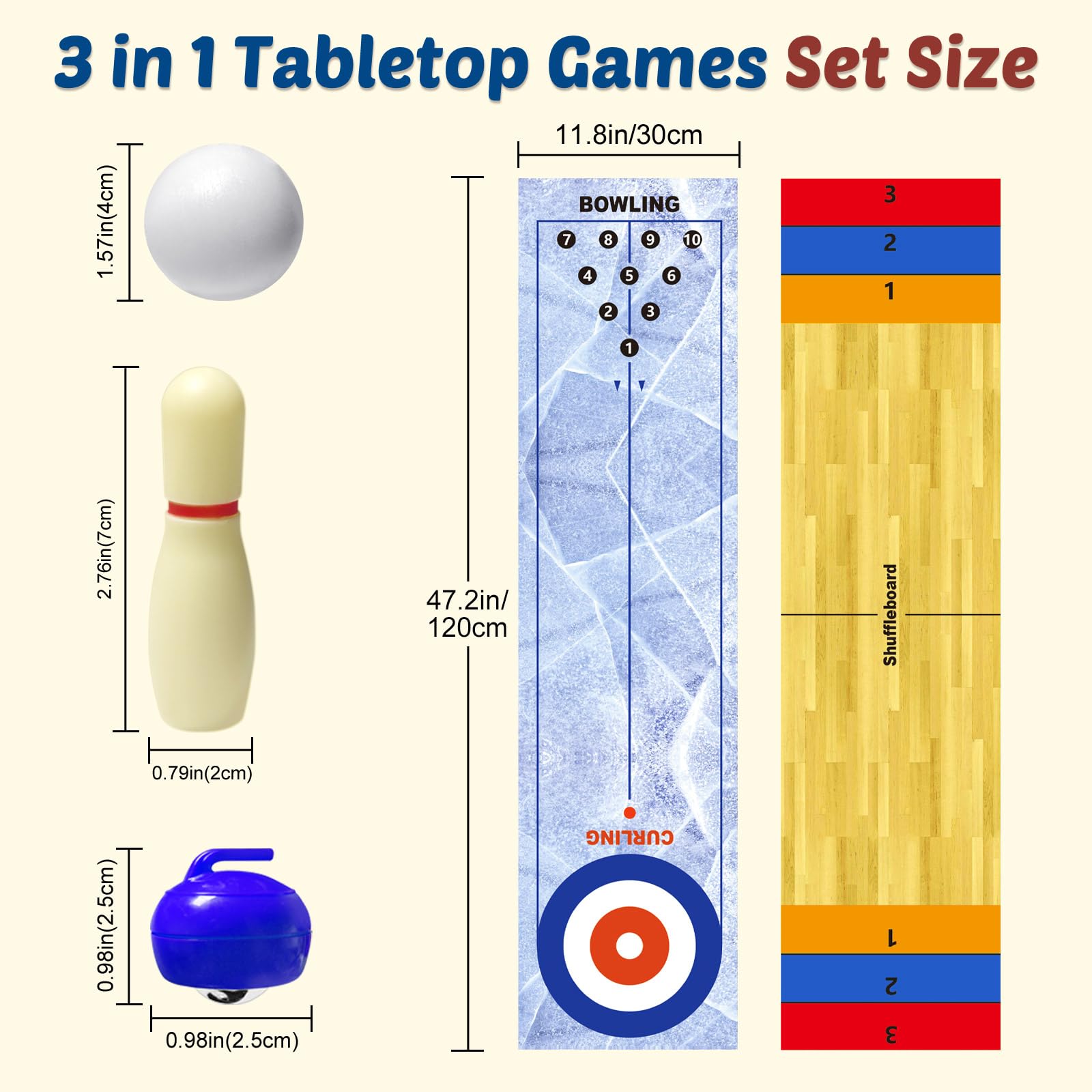 Juego de bolos 3 en 1, juego de bolos de mesa con 8 bolas de bolos, juego de mesa portátil en miniatura adecuado para la escuela, hogar, oficina, fiesta