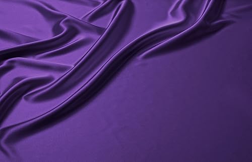 Miniatura 7 de Manyshofu Juego de sábanas de satén sedoso de 7 piezas, tamaño Queen, de color morado oscuro, lujoso y suave, 1 sábana bajera de satén, 1 sábana