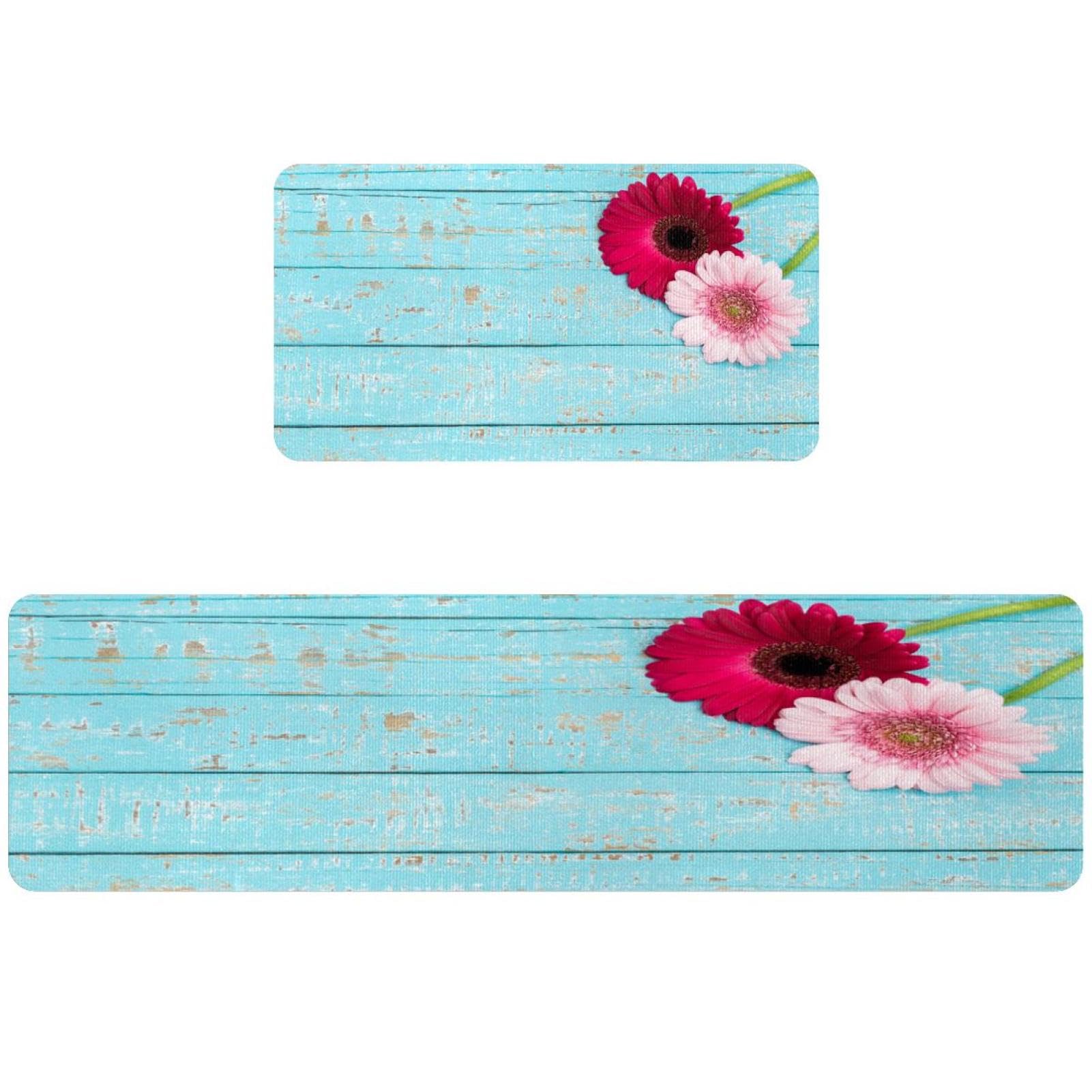 Tapete de cocina absorbente y alfombra antideslizante lavable con estampado floral