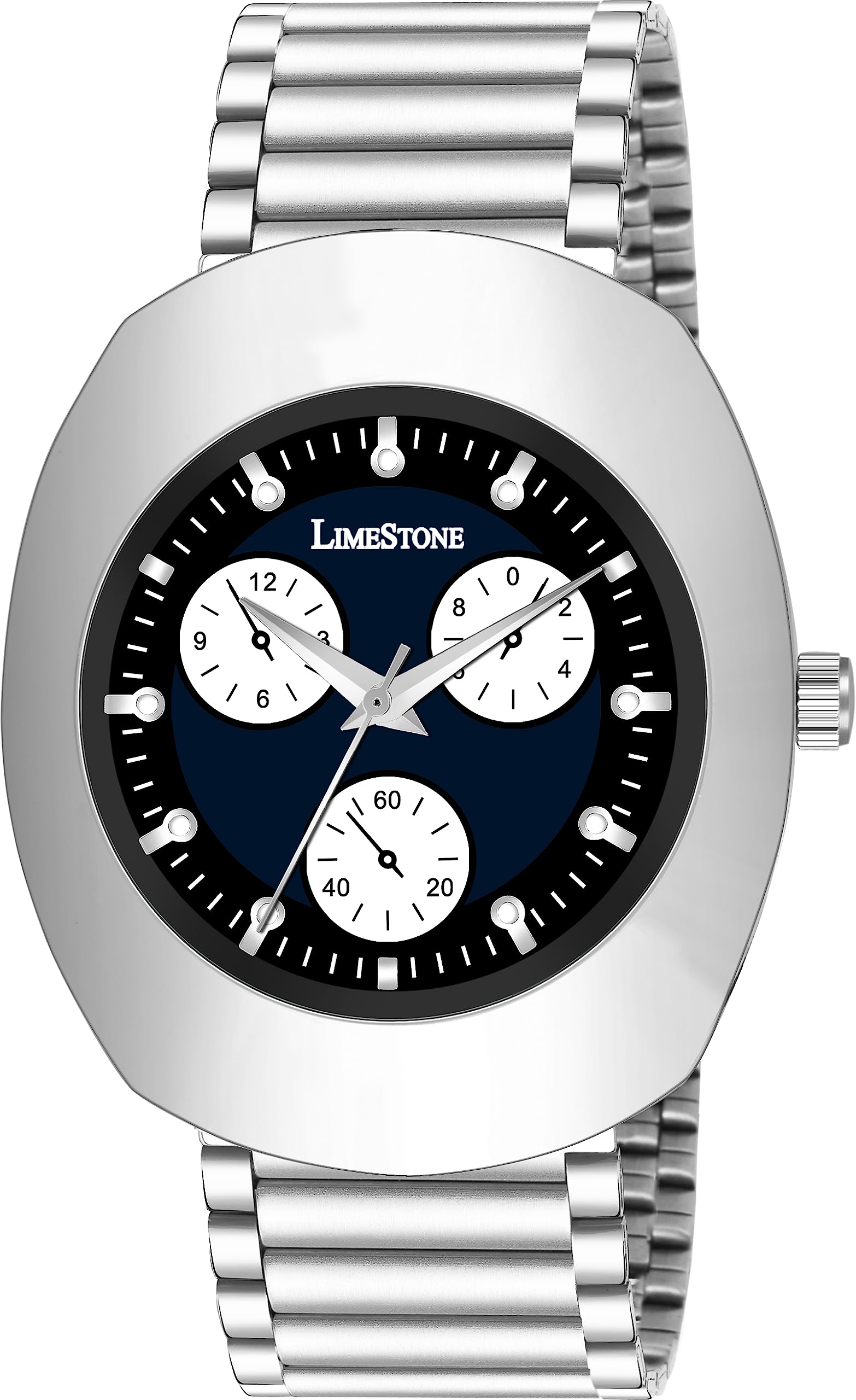 LIMESTONE Vintage Look Dummy Chronograph Stainless Steel Chain Unusual Design Quartz Analog Watch - for Men (B0CCHWPPJ8) Amazon Price History, Amazon Price Tracker