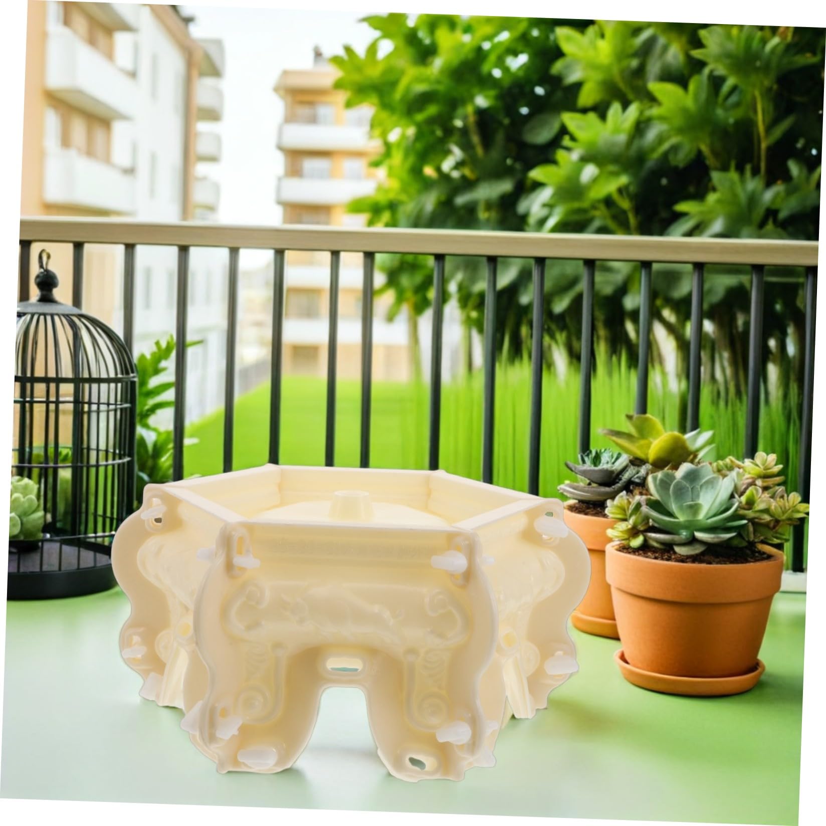 ifundom Sockel aus Betonform für Gartenskulpturen Witterungsbeständige Wiederverwendbare Zementform für Außen Säulensockel Stabile Gussform für Gartenfiguren und Pflanzgefäße