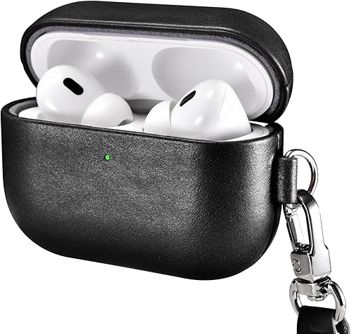 Miniatura 10 de ICARER Funda para AirPod Pro 3, Funda de Cuero 100% Genuina, Funda Vintage de Alta Calidad Hecha a Mano, Funda Protectora a Prueba de Golpes con