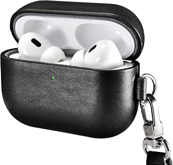 جراب AirPods Pro 3، جراب جلدي أصلي تم إصداره في سبتمبر 2025، مقاوم للصدمات، مانع للسقوط، جراب حماية AirPods Pro 3، منفصل، حماية كاملة، يدعم الشحن اللاسلكي، مصباح LED مرئي