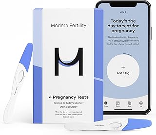 Modern Fertility Pregnancy Test | High-Sensitivity at-Home Test is 99% Accurate and Can Be Used 6 Days Before Your Missed Period, FSA HSA Approved | Includes 4 Tests