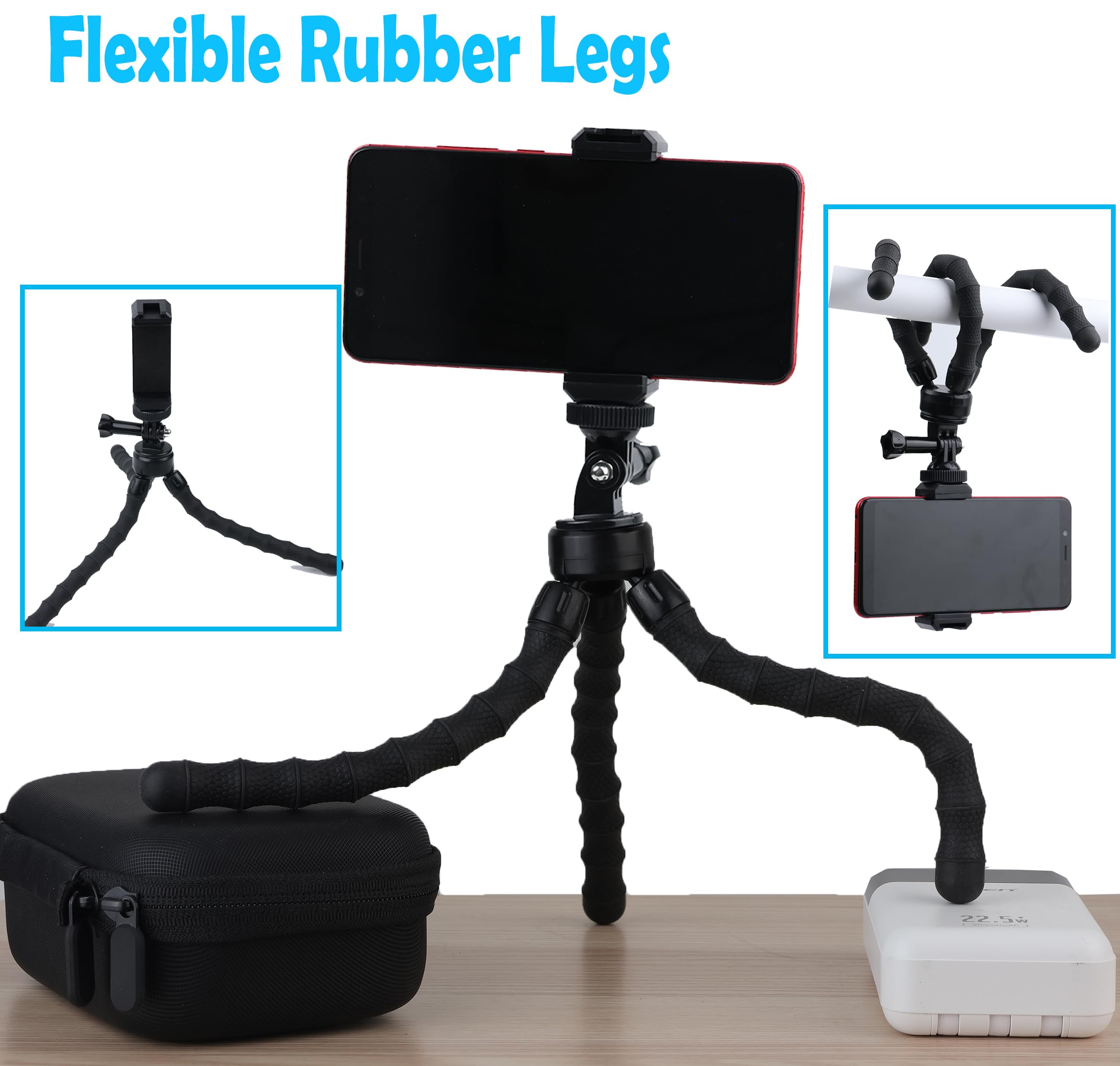 Treppiede portatile e flessibile per telefono con telecomando wireless, treppiede da viaggio compatibile con iPhone 17 16 15, Android per registrazione video, viaggi, vlogging selfie