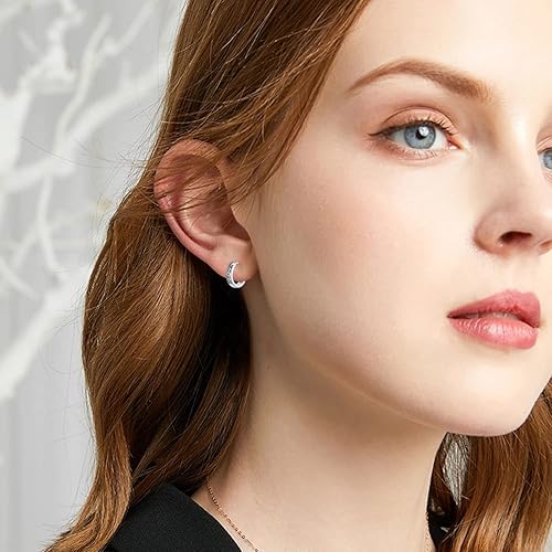 Miniatura 3 de Viking Hoop Earrings 925 Sterling Silver Viking Earrings for Men Small Huggie Hoop Earrings Jewelry Gift for Women Men