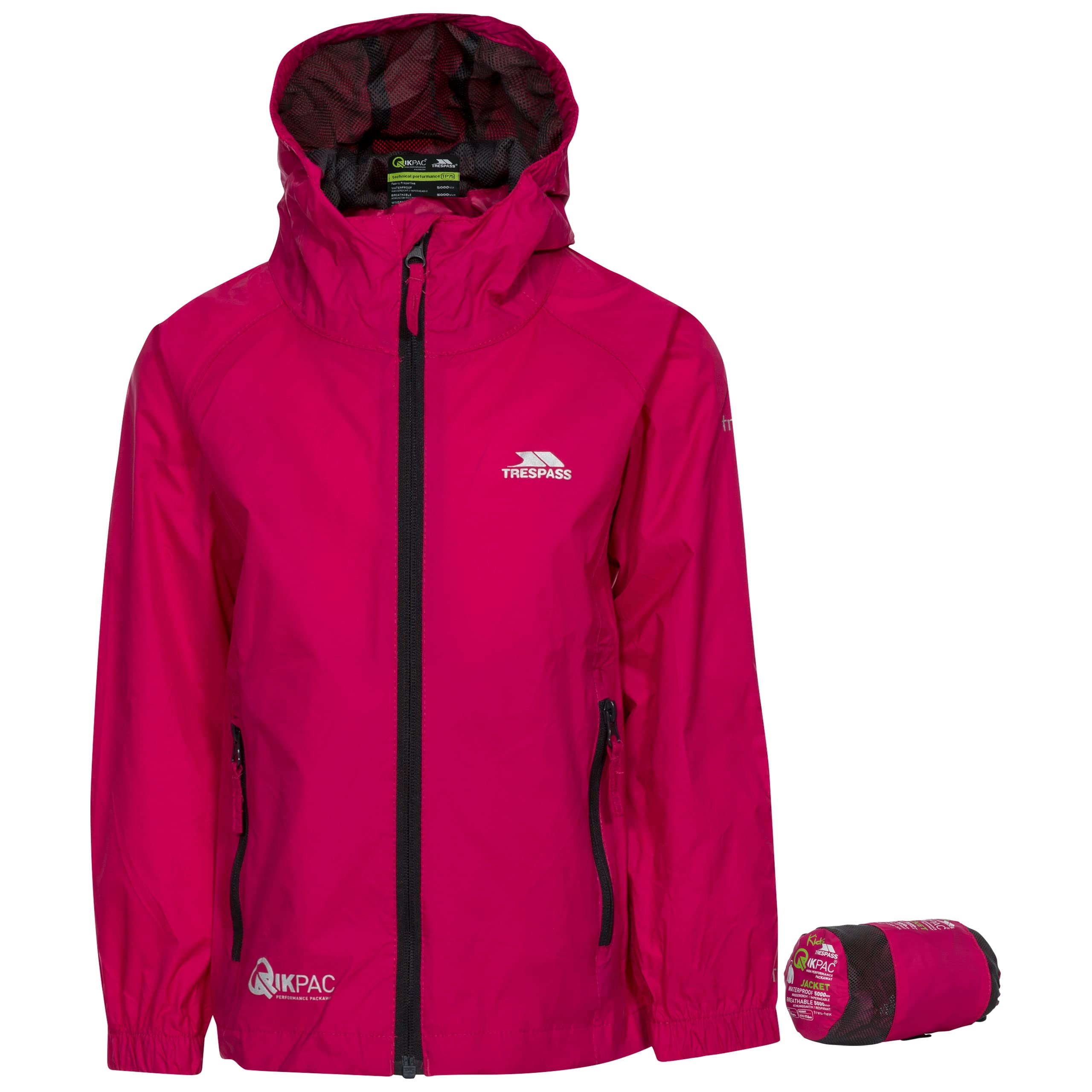 Qikpac Kids Waterproof Breathable Jacket Boys Girls School Raincoat