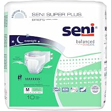 Seni Super Plus Briefs, Medium, Unisex, 30 in, 43 in, 40 ct