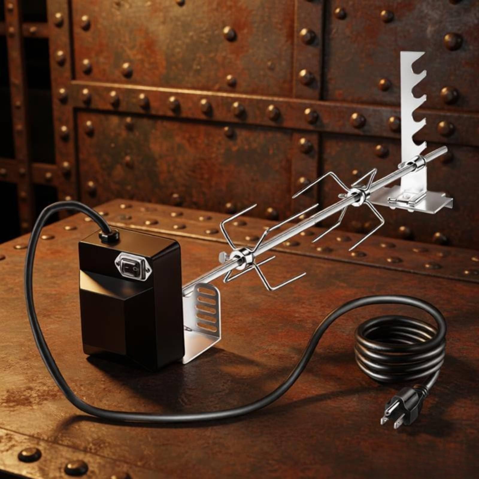 KESOTO Kit Has Giratorio Eléctrico Parrilla Motor Eléctrico Compacto para s, Jardín Trasero