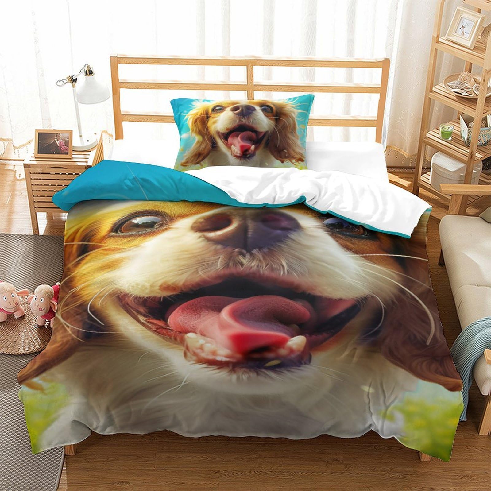 Housse de couette chien 3D pour la chambre d'un adolescent passionné d'animaux