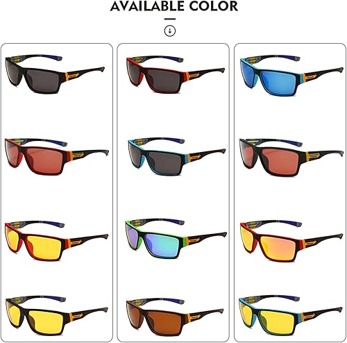 Miniatura 7 de Long Keeper - Gafas de sol polarizadas para hombre, diseño clásico cuadrado de pesca, ciclismo, correr, mujeres