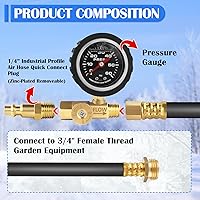 Vista 4 de Kit de invierno para RV mejorado Boltigen, manguera de invierno de 17'' para RV con medidor de presión de aceite y válvula de control, kit