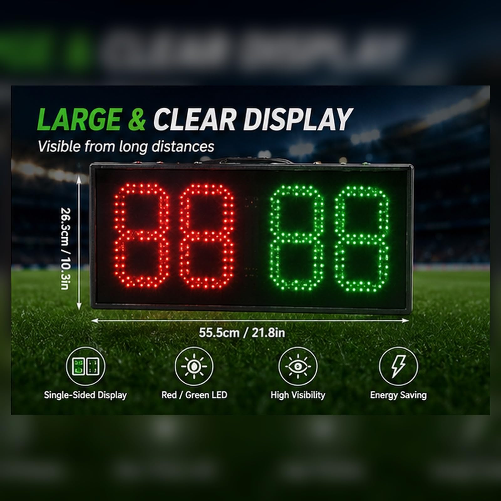 Tabellone Segnapunti for Calcio, Tabellone for Sostituzioni | LED ad Alta Luminosità, Visibilità a Lunga Distanza,Anti-Errore,per Leghe Giovanili & Scolastiche