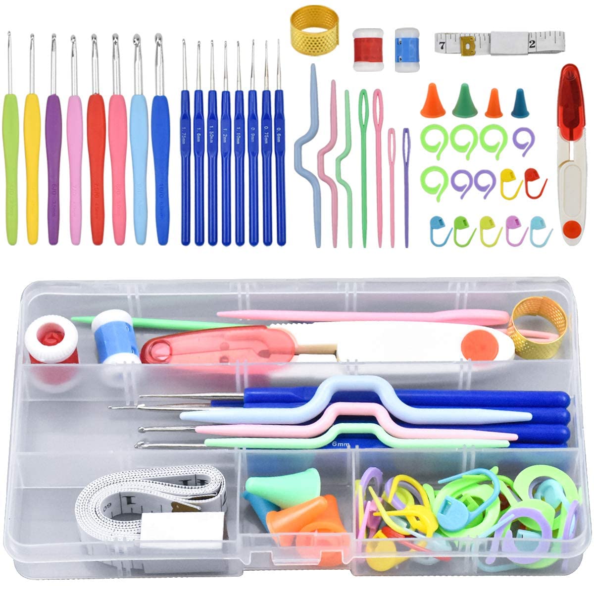 BuyLift Ergonomic Crochet Hook | Soft Grip Crochet Needles Kit for Beginners & Professionals | Knitting & DIY Craft Tools for Yarn, Sewing & Handmade Projects (52 Piece Crochet Hook Set)-image-20
