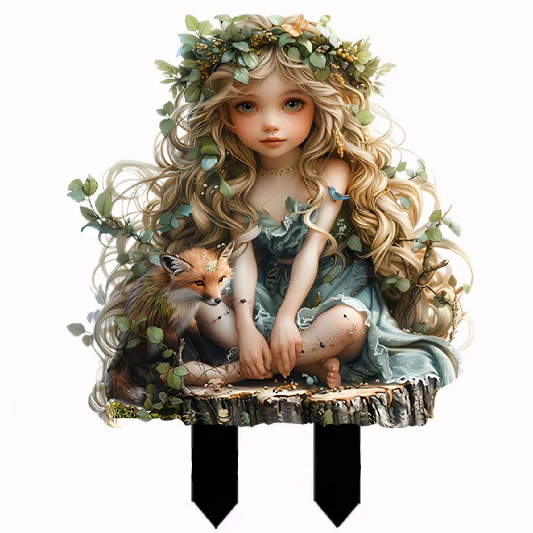 Hintyne Yard Stakes Decorative Garden Stakes 9.5x11.8'' Acrylic Bohemian Fairy Decor Statues Easy to Install Garden Decorations for Homes, Gardens, Terraces and Offices