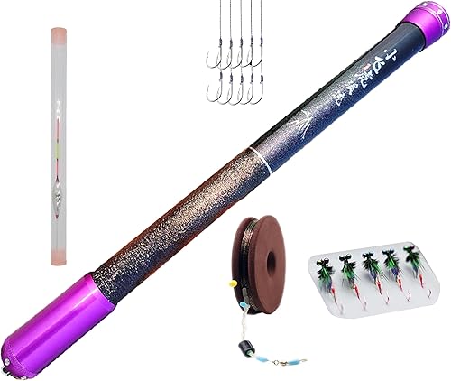 Caña de pescar telescópica de fibra de carbono 26.6 pies portátil ultraligera para mosca, varilla Tenkara plegable para bass y crappie, kit completo