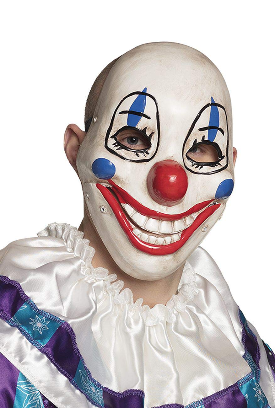 Boland 72211 - Maska na twarz Scary Clown z ruchomą szczęką, akcesoria do kostiumu, akcesoria karnawałowe