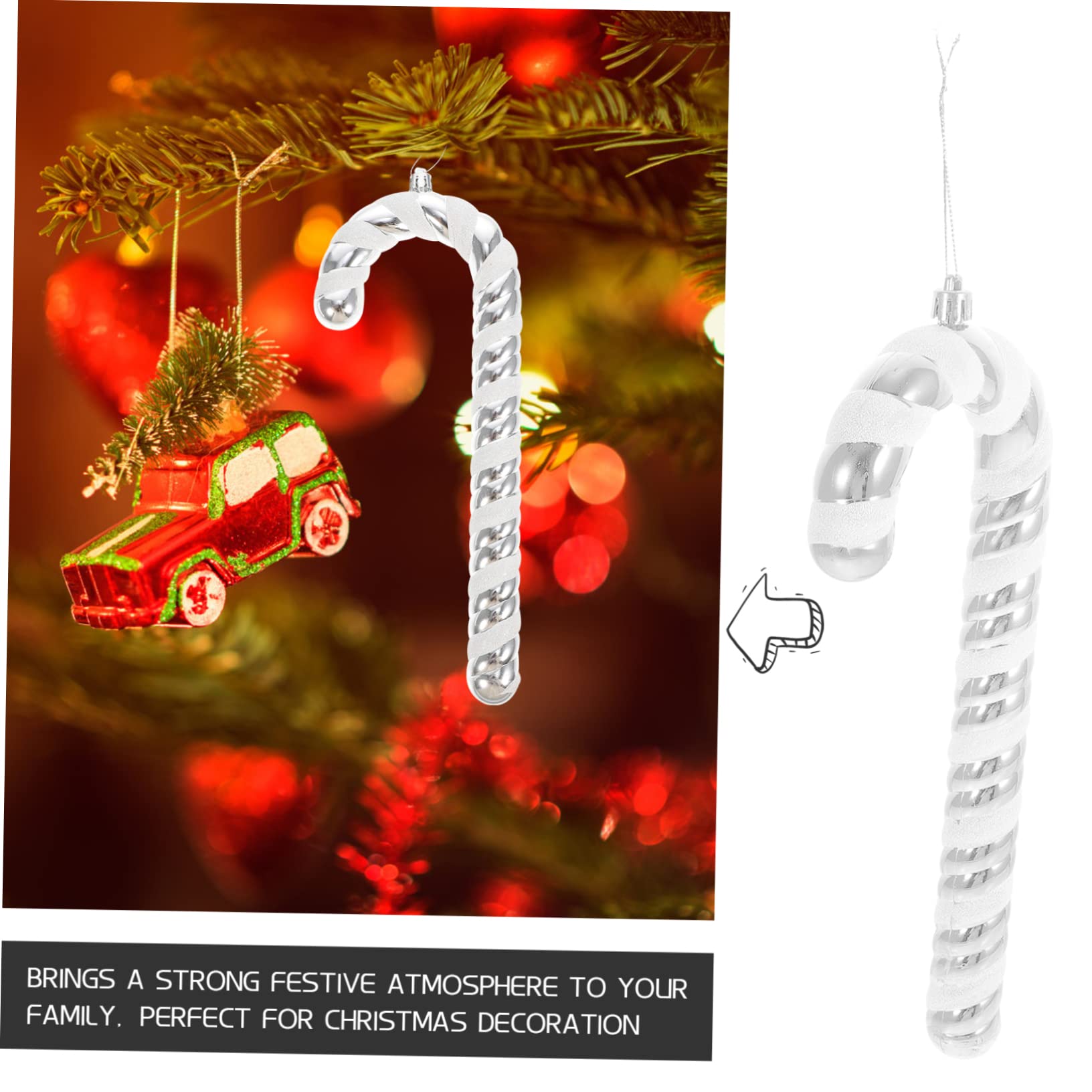 TOPBATHY 4 Stück Weihnachtsstock hängende Weihnachtsverzierung Süßigkeiten Weihnachtsschmuck Star for Christmas Tree Christbaum anhänger Weihnachtsdekorationen Weihnachtsanhänger Plastik