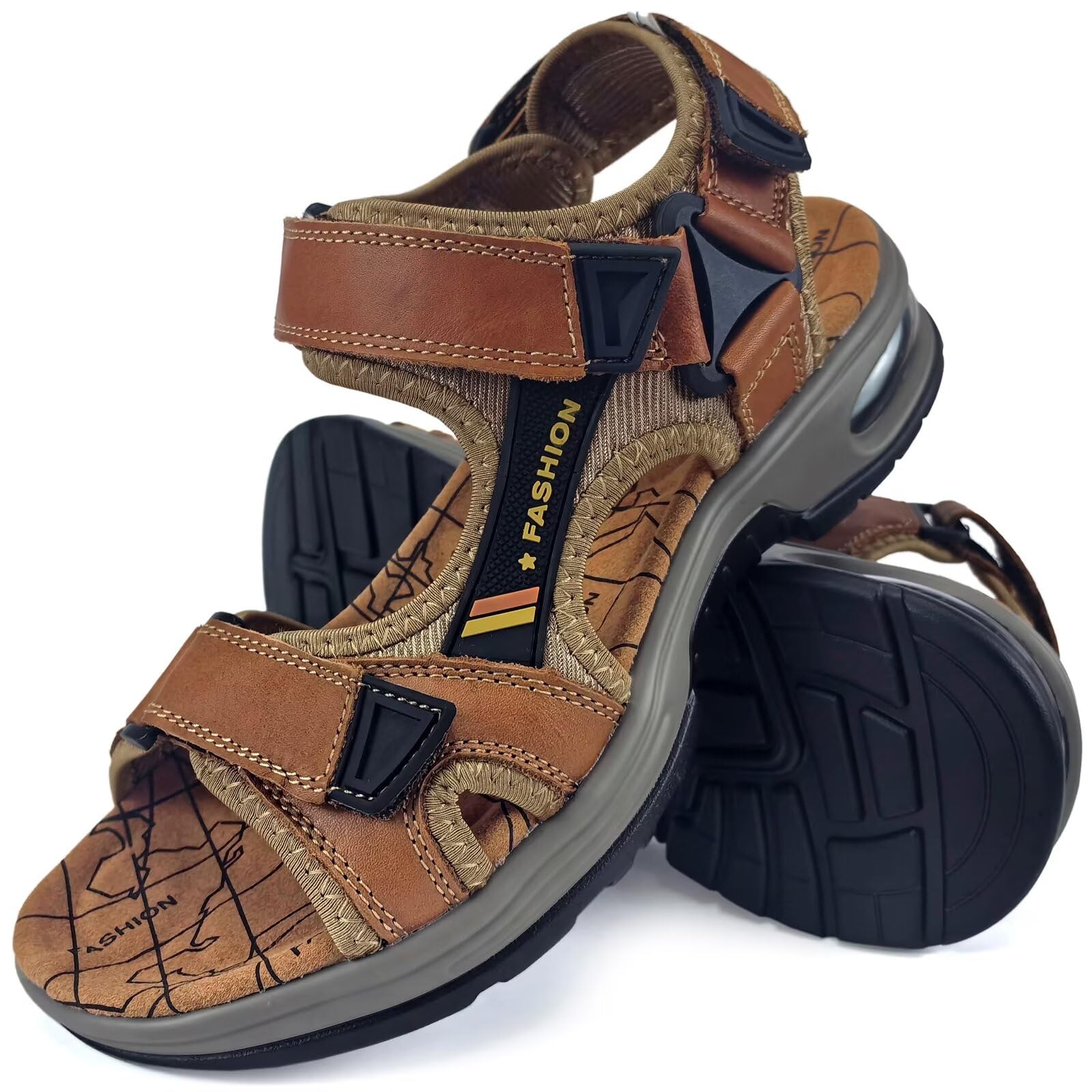 Sandalias Deportivas de Cuero para Hombre Verano Punta Abierta Sandalias de Trekking