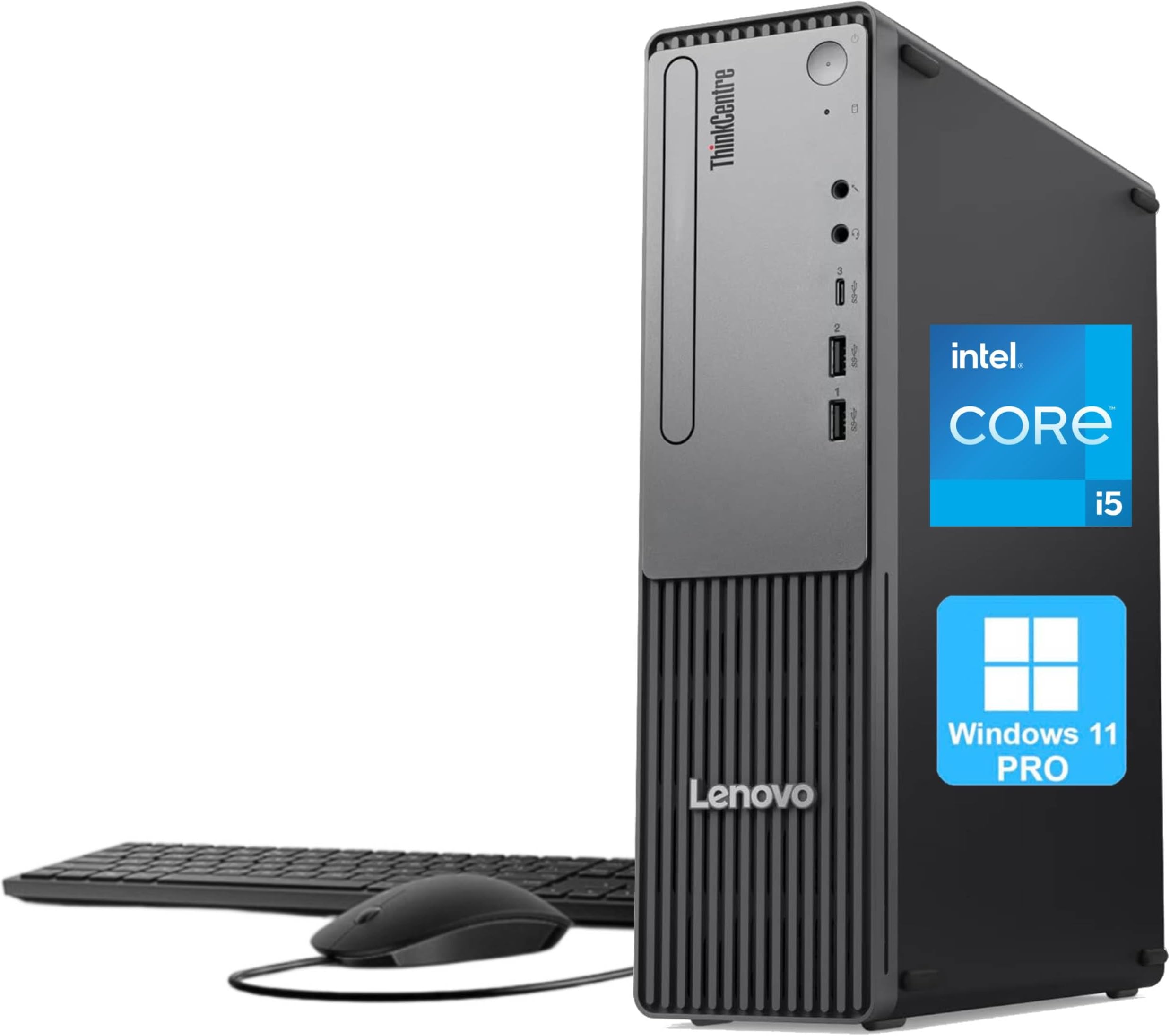 ThinkCentre Neo 30s Gen 5 SFF Business Desktop Computer, Latest 13th Gen Intel Core i5 CPU, 16GB DDR5, 512GB PCIe SSD, USB-C, HDMI, VGA, RJ-45, Wi-Fi, Wired Keyboard & Mouse, Windows 11 Pro