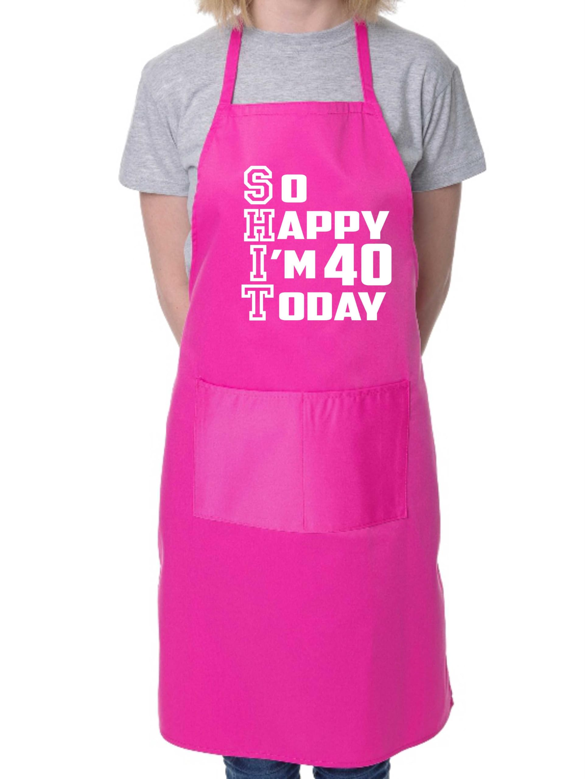 Print4U Apron Funny 40th Birthday Gift For Men & Ladies Turning 40 Present Pink