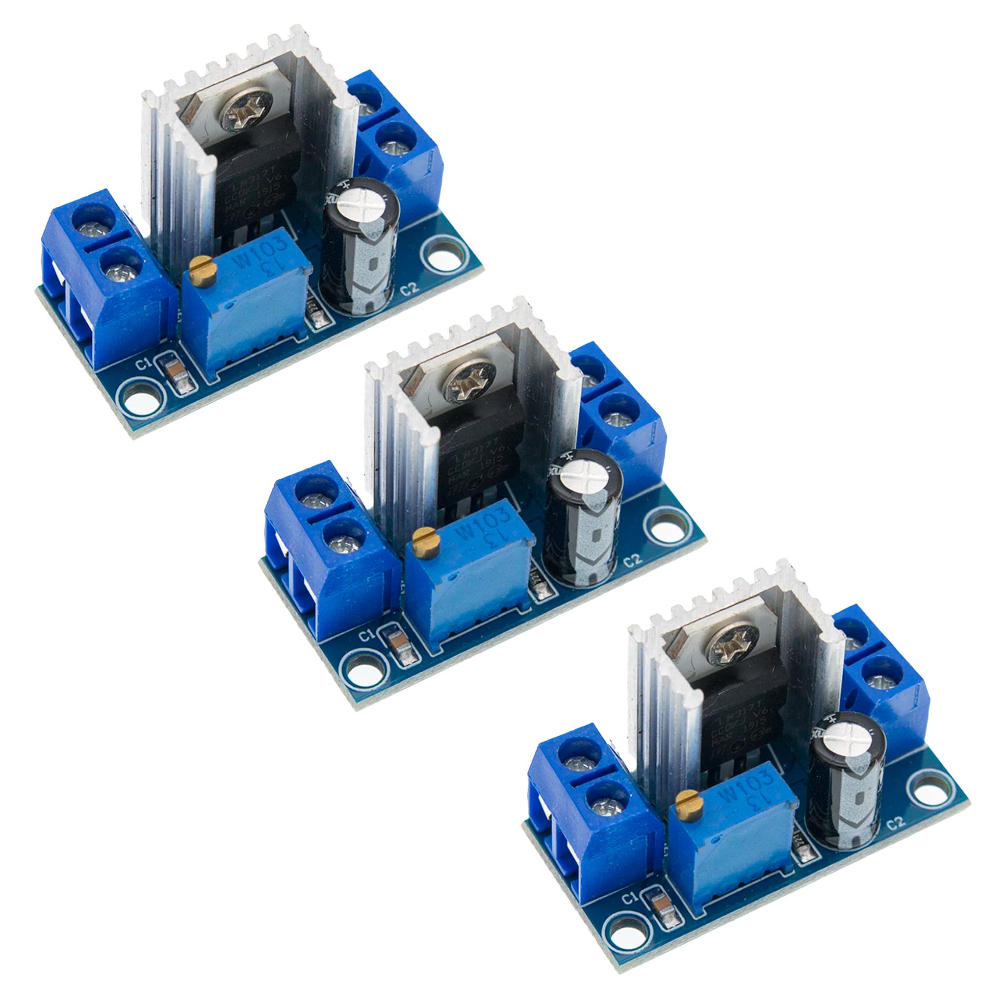 Youmile Lot De 5 Convertisseurs DC-DC LM317 Buck Réglables 4.2-40V - Idéal Arduino Et Projets Électroniques