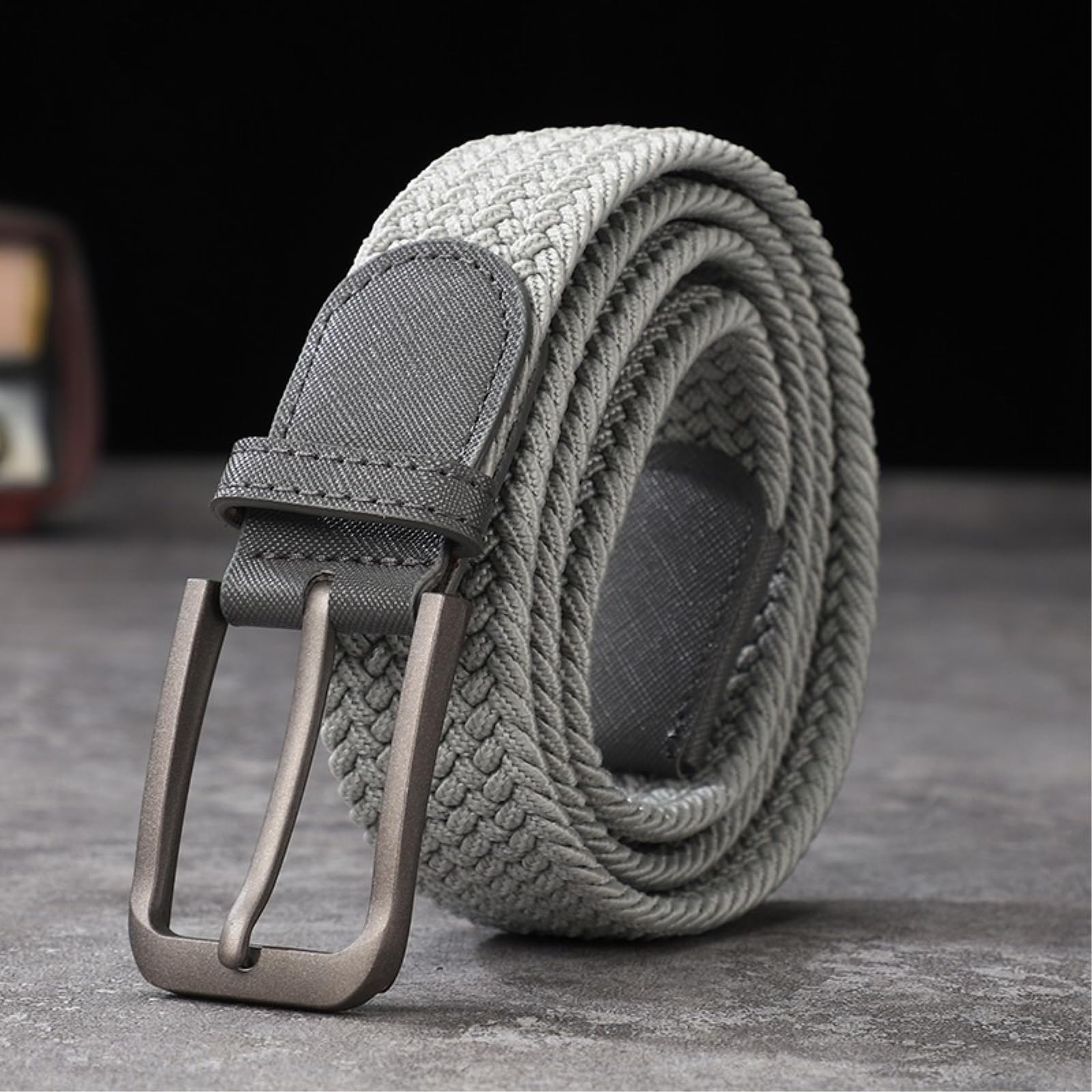 Ceinture Tissée Unisex Non Perforée, En Toile Élastique, Pour Femmes De Style Coréen