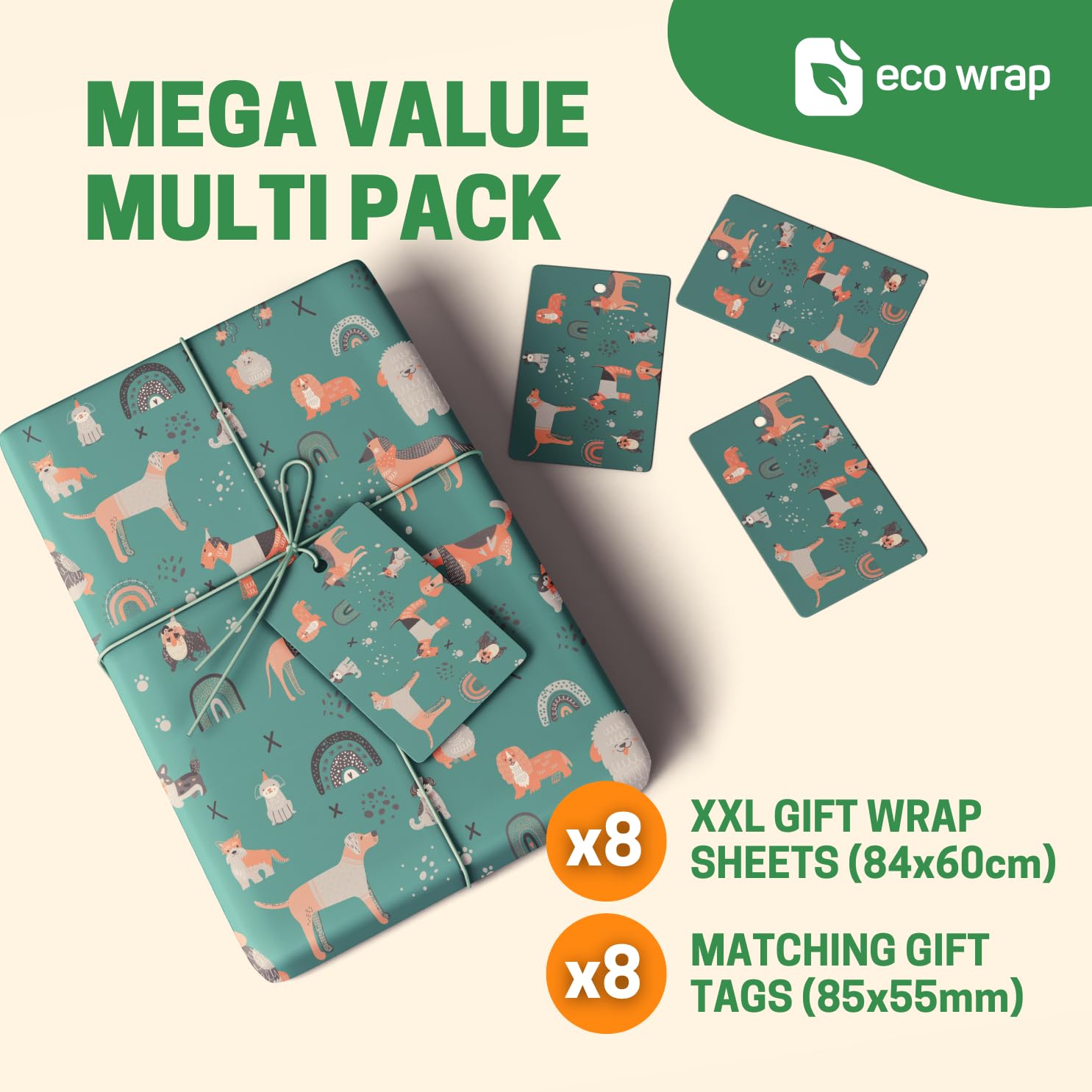 EcoWrap Papier Cadeau Pour Maman Avec Carte D'anniversaire Et