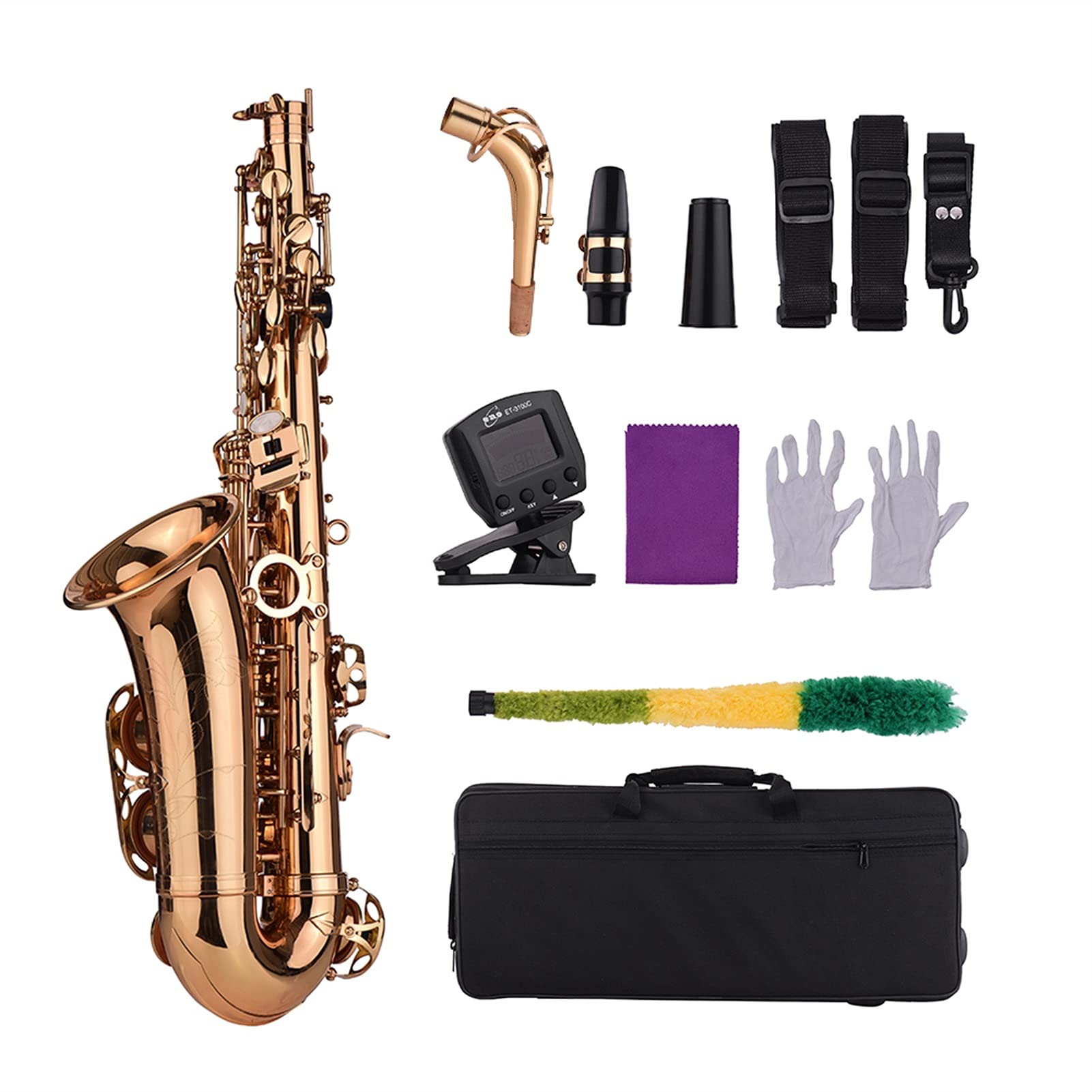Saxophon Set E Flaches Alt Saxophon Messing Material Windinstrument Mit Kofferhandschuhen Reinigungstuch Saxophon Mit Tuner
