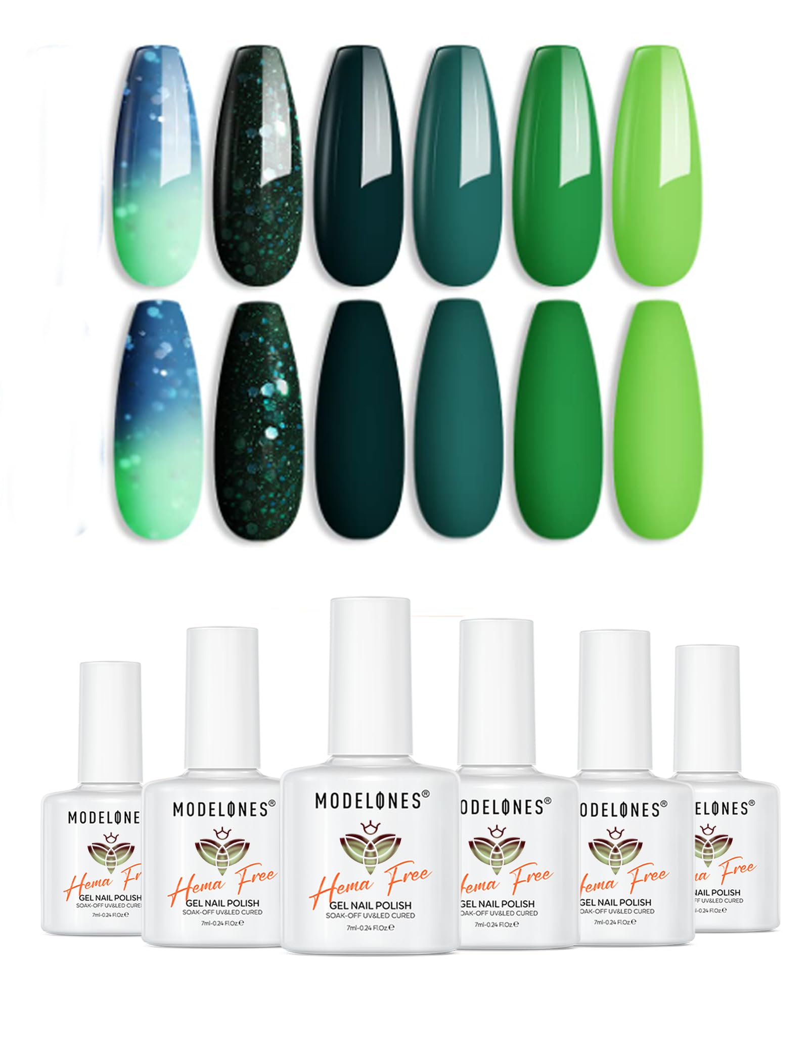 modelones Hema Free Gel Nail Polish Set, 6 Colors Gel Polish Kit 2026 Spring Soak Off Gel Polish Set Manicure Nail Art DIY