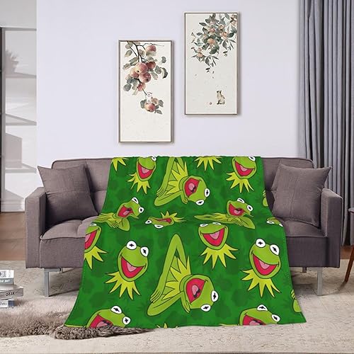 Miniatura 8 de Kermit - Manta de personaje de dibujos animados de la rana Muppet de felpa suave y decoración para decoración de fiesta suave, acogedora, ligera y