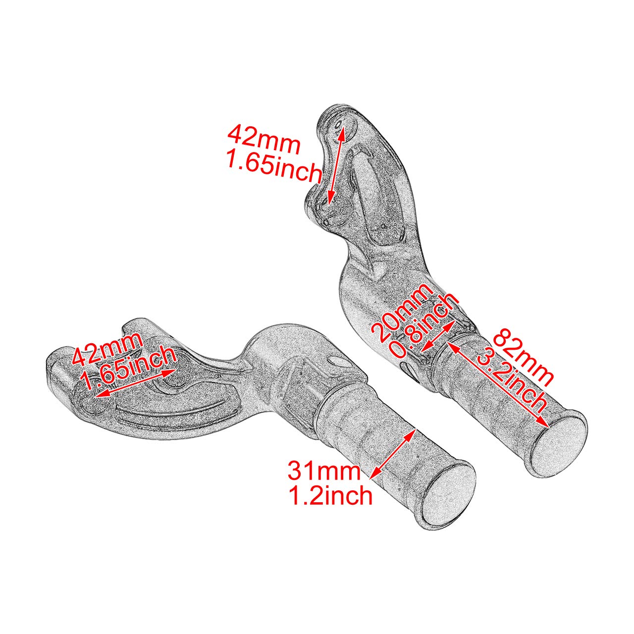 Triclicks Motorfiets Voetsteunen Wing Voetsteunhouder Bevestigingssets 1 ~ 1-1/4 Highway Motor Valbeugel voor Harley (Chroom Triclicks Motorfiets Voetsteunen Wing Voetsteunhouder Bevestigingssets 1 ~ 1-1/4 Highway Motor Valbeugel voor Harley (Chroom